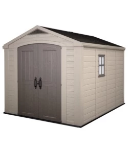 CASETTA DA GIARDINO KETER "FACTOR 8x11" IN RESINA COLORE BEIGE CON PORTA BATTENTE DOPPIA 256,4X331,5X243 CM